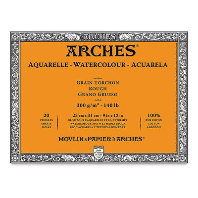 Arches 100% Cotton Watercolor Pad (A4 Size: 23x31cms) Rough Grain; 300 GSM; 20 Sheets | Reliance Fine Art |Arches 100% Cotton Watercolor PaperArches Watercolor PaperSketch Pads & Papers