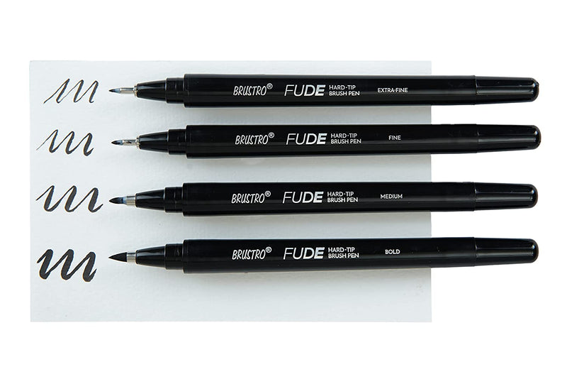 Brustro Fude Hard-tip Black Ink Brush Pen Set of 4 | Reliance Fine Art |Calligraphy & LetteringIllustration Pens & Brush Pens