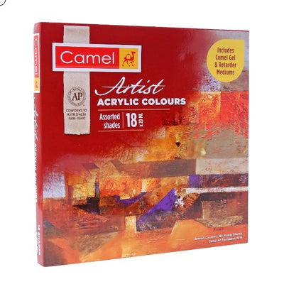 CAMEL ARTIST ACRYLIC COLOR SET OF 18 SHADES OF 20ML | Reliance Fine Art |Acrylic Paint SetsPaint Sets