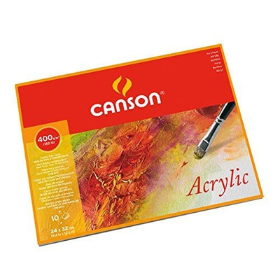 Canson Acrylic Pad Cold pressed 400gsm (A4 Size:24x32cm) | Reliance Fine Art |Art PadsPaper Pads for PaintingSketch Pads & Papers