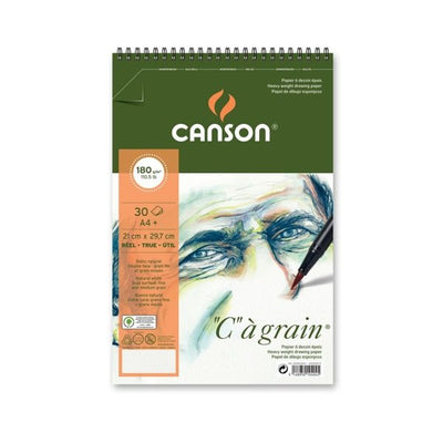 Canson "C"a` grain Spiral bound 125gsm Size-21x29.7cm-A4+ | Reliance Fine Art |Art PadsSketch Pads & Papers