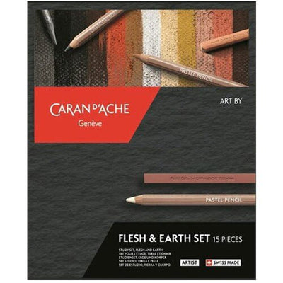 CaranD`ache Flesh and Earth Tint Artist Pencils Set of 15 (776.615) | Reliance Fine Art |PastelsSketching Pencils Sets