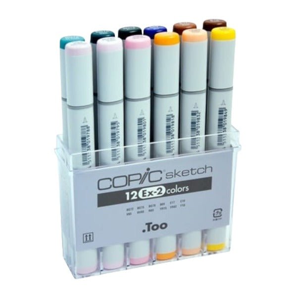 Copic Sketch Marker Color Set of 12 EX 02 Alcohol Markers
