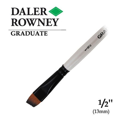 Daler Rowney Graduate Synthetic Short Handle Angle Shader Brush Size 1/2 inch (212157050) | Reliance Fine Art |Economy Brushes