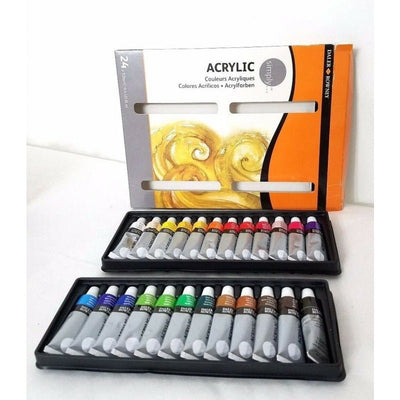 Daler & Rowney Simply Acrylic Colour Set of 24 (12 ML) | Reliance Fine Art |Acrylic Paint SetsPaint Sets