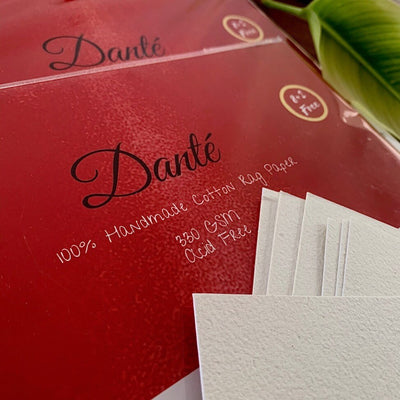 Dante 100% Cotton Rag 330 GSM Handmade Watercolor Paper - A4 (21x29.7 cms) | Reliance Fine Art |A4 & A5Paper PacksPaper Packs A3