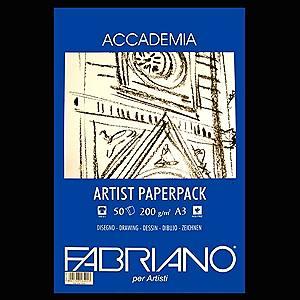Fabriano Accademia Artist Paperpack 200gsm 50s sheet A3 | Reliance Fine Art |A4 & A5Paper PacksPaper Packs A3