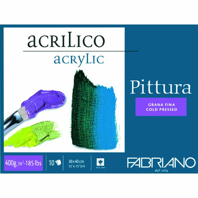 Fabriano Pittura Acrylic Pad 400gsm 30x40cm | Reliance Fine Art |Art PadsPaper Pads for PaintingSketch Pads & Papers