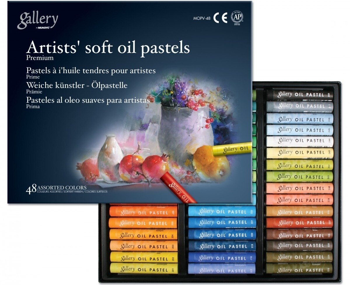 Non Toxic Mungyo Soft Pastel Set of 48 Assorted Colors Square Chalk(US English Version) - New Version