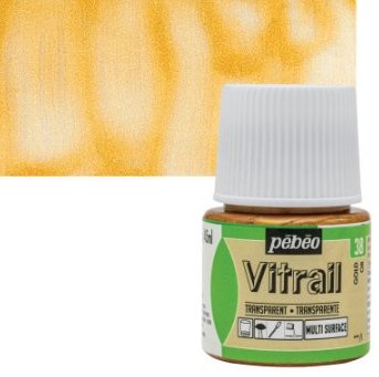 Pebeo Vitrail 45 ML Glass Colour Gold (38) | Reliance Fine Art |Glass & Silk ColoursPebeo Vitrail Glass Colours