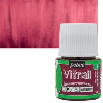 Pebeo Vitrail 45 ML Glass Colour Red Violet (19) | Reliance Fine Art |Glass & Silk ColoursPebeo Vitrail Glass Colours