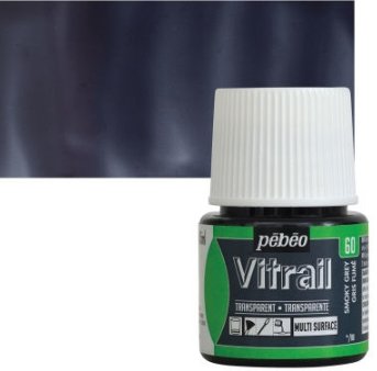 Pebeo Vitrail 45 ML Transparent Glass Colour Smoky Grey (60) | Reliance Fine Art |Glass & Silk ColoursPebeo Vitrail Glass Colours