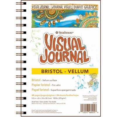 STRATHMORE 300 SERIES BRISTOL VISUAL JOURNAL VELLUM 24 sheets GSM-270, 14 x 20.3 cm (P460-25) | Reliance Fine Art |Art JournalsSketch Pads & Papers