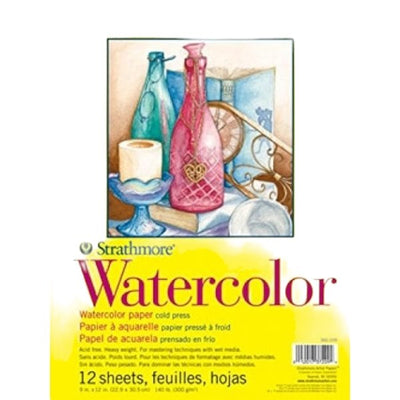 STRATHMORE 300 SERIES WATERCOLOR PAD 12 sheets Cold Press 300 GSM, 22.86 x 30.48cm (P360-109) | Reliance Fine Art |Sketch Pads & PapersStrathmore Watercolor PadsWatercolor Blocks and Pads