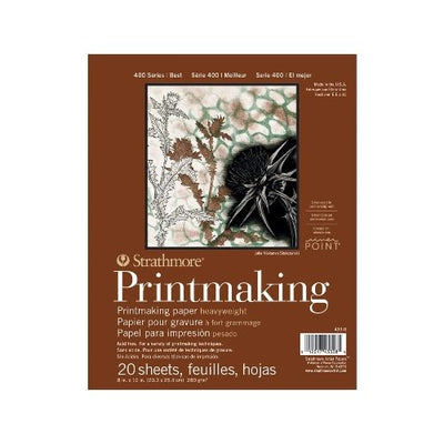 STRATHMORE 400 SERIES HEAVYWEIGHT PRINTMAKING PAD 20 sheets GSM-280, 27.9 x 35.6 cm (P433-8) | Reliance Fine Art |Art PadsSketch Pads & Papers
