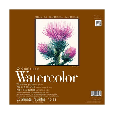 STRATHMORE 400 SERIES WATERCOLOUR PAD 12 sheets 300 GSM, 13.97 x 21.59 cm (P298-103) | Reliance Fine Art |Sketch Pads & PapersStrathmore Watercolor PadsWatercolor Blocks and Pads