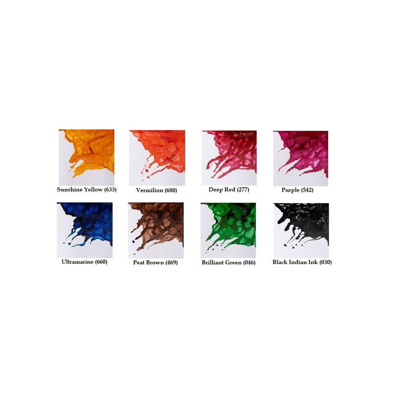 WINSOR & NEWTON DRAWING INK - WILLIAM COLLECTION PACK - SET OF 8 INKS X 14 ML | Reliance Fine Art |Artist Inks