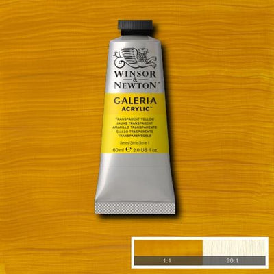 Winsor & Newton Galeria Acrylic 60ML Transparent Yellow | Reliance Fine Art |Acrylic PaintsWinsor Newton Galeria Acrylic Paint
