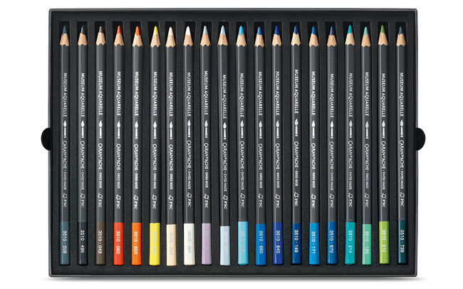 CaranD`ache Artist Aquarelle Museum Pencil Set Of 20 - Marine (3510.920) | Reliance Fine Art |Sketching Pencils Sets