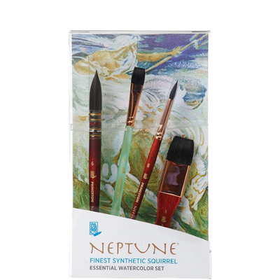 Princeton Neptune Professional Box Brush 4750 Set of 4 SYNTHETIC SQUIRREL HAIR (P4750BSET) | Reliance Fine Art |Princeton Neptune BrushesWatercolour Brushes