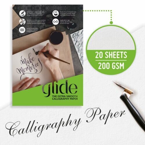 Anupam Calligraphy Glide The Extra Smooth Paper Book – 200GSM A5 | Reliance Fine Art |Calligraphy & Lettering