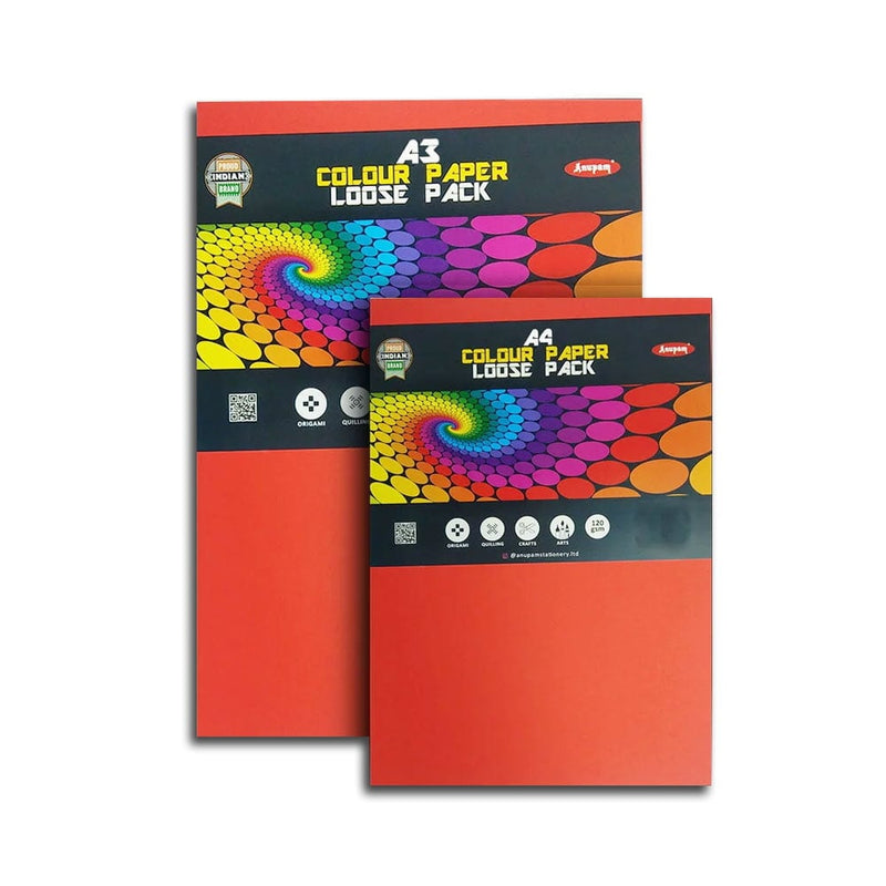 Anupam Coloured Paper Pack A4 - 120 Gsm-50 Sheets | Reliance Fine Art |A4 & A5Paper PacksPaper Packs A3