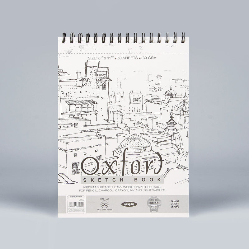 Anupam Oxfort Sketch Drawing Book (Wiro) A4 - 50 Sheets (soft cover) | Reliance Fine Art |Art PadsSketch Pads & Papers