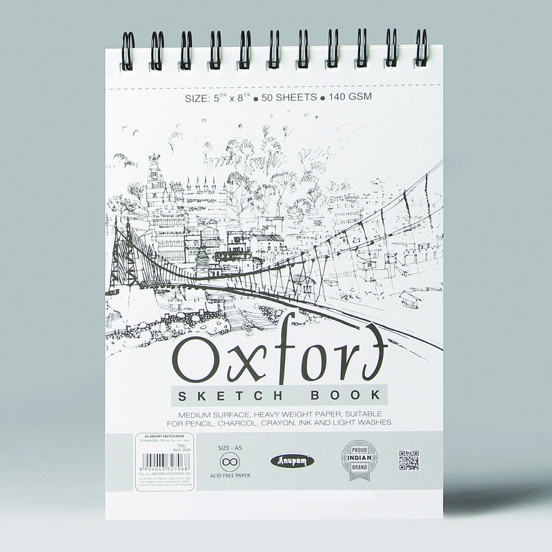 Anupam Oxfort Sketch Drawing Book (Wiro) A5 - 50 Sheets (soft cover) | Reliance Fine Art |Art PadsSketch Pads & Papers