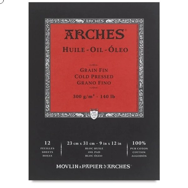 Arches Oil Paper Pad (A3 Size 31cmx41cm) 300 GSM; 12 Sheets | Reliance Fine Art |Art PadsPaper Pads for PaintingSketch Pads & Papers
