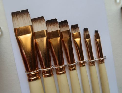Artyshils Art Brush Set of 7 Chisel Blender | Reliance Fine Art |Brush Sets