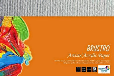 Brustro Artist Acrylic Paper 400gsm A4 (8 Sheets) | Reliance Fine Art |A4 & A5Paper PacksPaper Packs A3