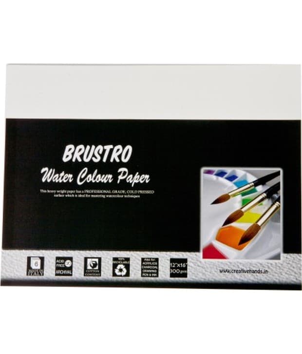 Brustro WaterColour Papers 300gsm 20cm X 40cm (10 Sheets) | Reliance Fine Art |A4 & A5Paper PacksPaper Packs A3