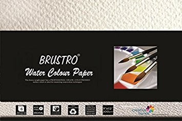 Brustro WaterColour Papers 300gsm Cold Pressed A4 (9+3 Sheets) | Reliance Fine Art |A4 & A5Paper PacksPaper Packs A3