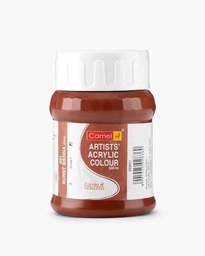 Camel Acrylic 500ml 031 Burnt Sienna | Reliance Fine Art |Camel Artist Acrylic Paint