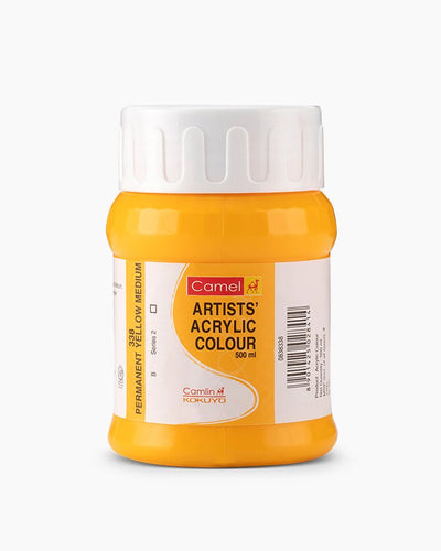 Camel Acrylic 500ml 045 Cadmium Yellow Medium | Reliance Fine Art |Camel Artist Acrylic Paint