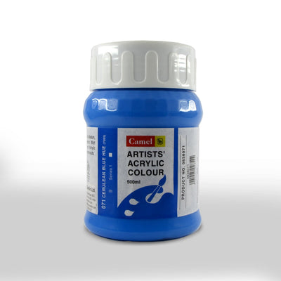 Camel Acrylic 500ml 071 Cerulean Blue Hue | Reliance Fine Art |Camel Artist Acrylic Paint