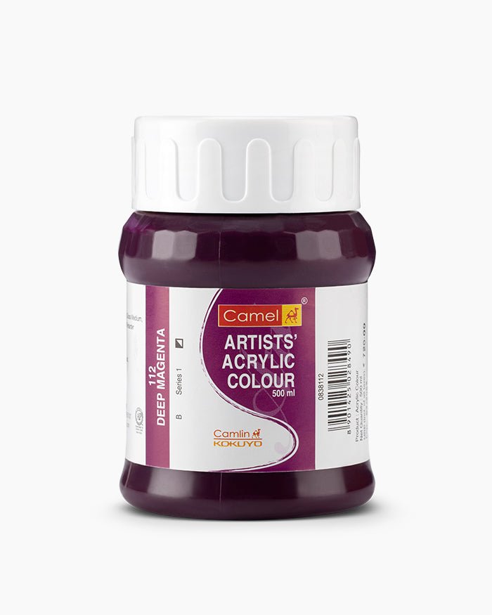 Camel Acrylic 500ml 112 Deep Magenta | Reliance Fine Art |Camel Artist Acrylic Paint