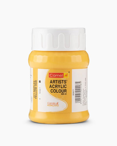 Camel Acrylic 500ml 271 Naples Yellow Hue | Reliance Fine Art |Camel Artist Acrylic Paint