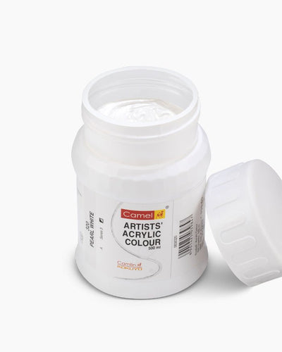 Camel Acrylic 500ml 320 Pearl White | Reliance Fine Art |Camel Artist Acrylic Paint