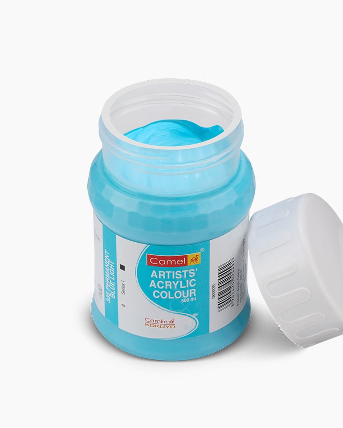 Camel Acrylic 500ml 335 Light Blue Permanent | Reliance Fine Art |Camel Artist Acrylic Paint