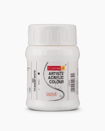 Camel Acrylic 500ml 423 Titanium White | Reliance Fine Art |Camel Artist Acrylic Paint