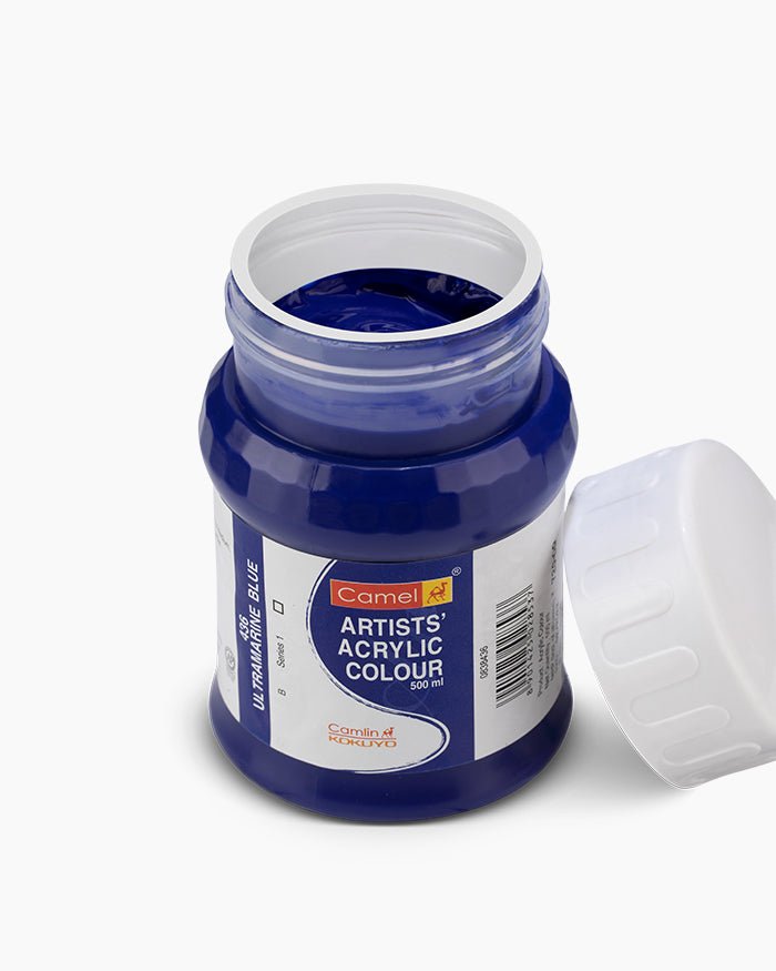 Camel Acrylic 500ml 436 Ultramarine Blue | Reliance Fine Art |Camel Artist Acrylic Paint