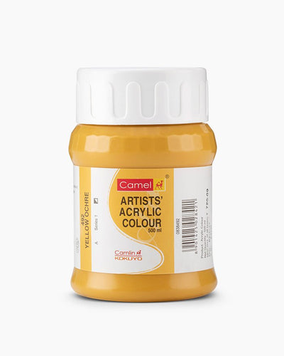 Camel Acrylic 500ml 492 Yellow Ochre | Reliance Fine Art |Camel Artist Acrylic Paint