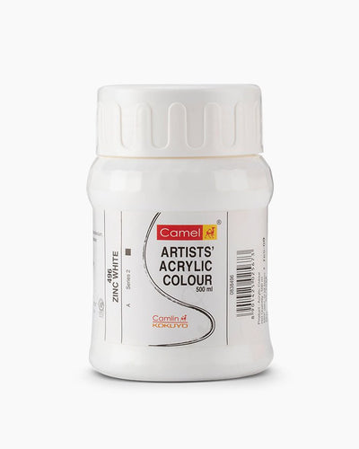 Camel Acrylic 500ml 496 Zinc White | Reliance Fine Art |Camel Artist Acrylic Paint