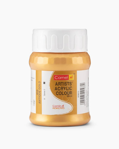 Camel Artist Acrylic Color 500ML Antique Gold 010 | Reliance Fine Art |Camel Artist Acrylic Paint