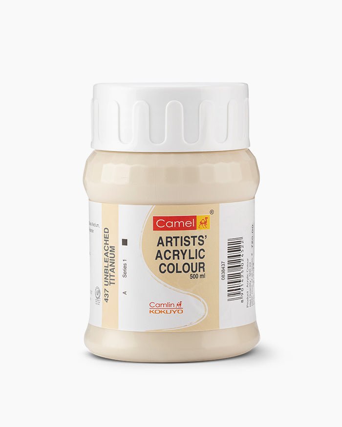 Camel Artist Acrylic Color 500ML Unbleached Titanium 437 | Reliance Fine Art |Acrylic PaintsCamel Acrylic Paint 500 ML
