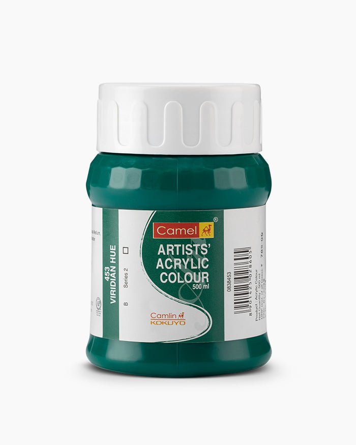 Camel Artist Acrylic Color 500ML Viridian 453 | Reliance Fine Art |Acrylic PaintsCamel Acrylic Paint 500 MLCamel Artist Acrylic Paint