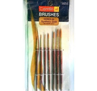 CAMEL BRUSH SET OF 7 SYNTHETIC GOLD ROUND 66/7SET | Reliance Fine Art |Brush Sets