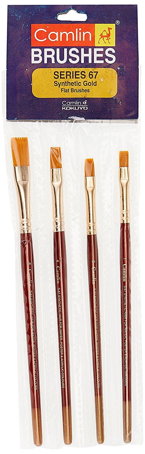 CAMEL BRUSH SET OF SYNTHETIC SERIES FLAT 67/4SET | Reliance Fine Art |Brush Sets