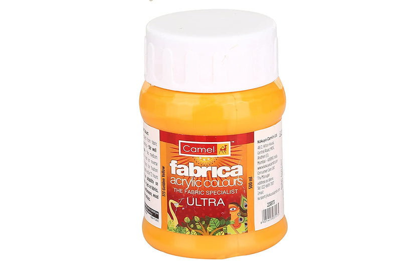 Camel Fabrica Acrylic Color 500ML Ultar Golden Yellow 173 | Reliance Fine Art |Acrylic Paints